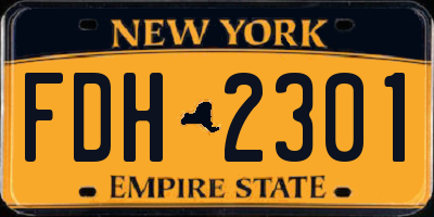 NY license plate FDH2301