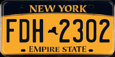 NY license plate FDH2302