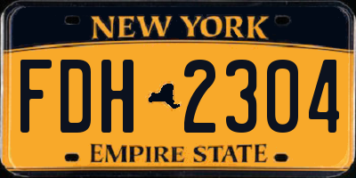 NY license plate FDH2304