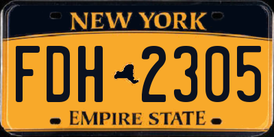 NY license plate FDH2305