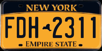 NY license plate FDH2311