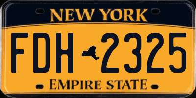 NY license plate FDH2325