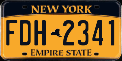 NY license plate FDH2341