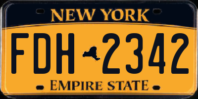 NY license plate FDH2342