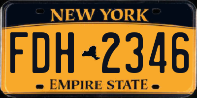 NY license plate FDH2346