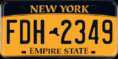 NY license plate FDH2349