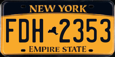 NY license plate FDH2353