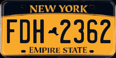 NY license plate FDH2362