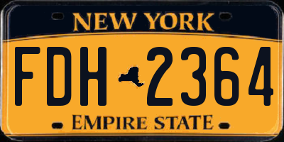 NY license plate FDH2364