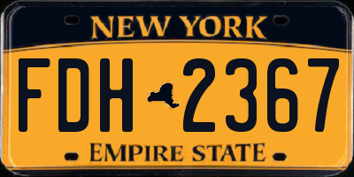 NY license plate FDH2367