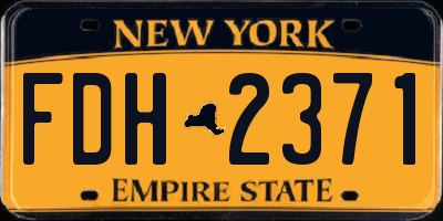 NY license plate FDH2371