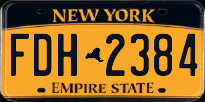 NY license plate FDH2384