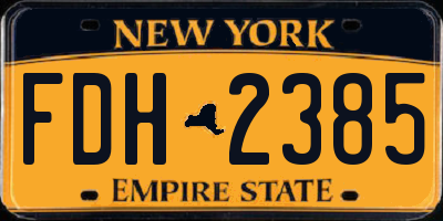 NY license plate FDH2385