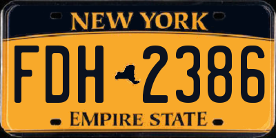 NY license plate FDH2386