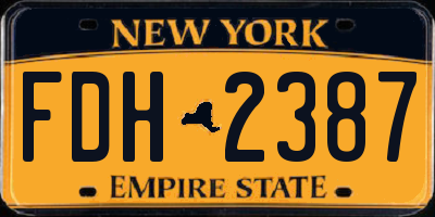 NY license plate FDH2387