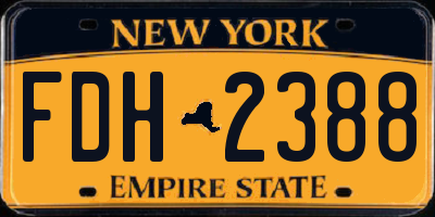 NY license plate FDH2388