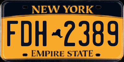 NY license plate FDH2389