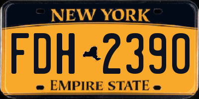 NY license plate FDH2390
