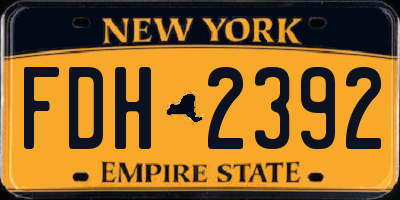 NY license plate FDH2392