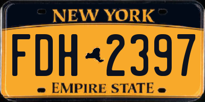 NY license plate FDH2397