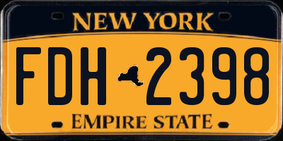 NY license plate FDH2398
