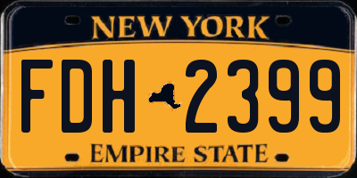 NY license plate FDH2399