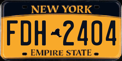 NY license plate FDH2404