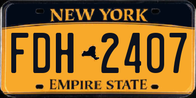 NY license plate FDH2407