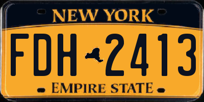 NY license plate FDH2413