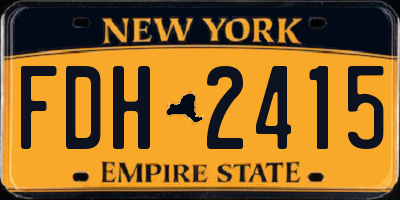 NY license plate FDH2415