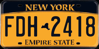 NY license plate FDH2418