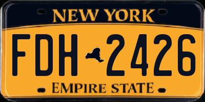 NY license plate FDH2426