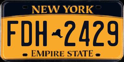 NY license plate FDH2429