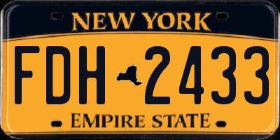 NY license plate FDH2433