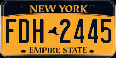 NY license plate FDH2445