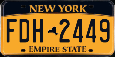 NY license plate FDH2449
