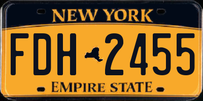 NY license plate FDH2455