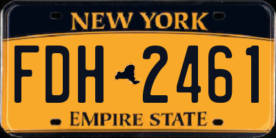 NY license plate FDH2461
