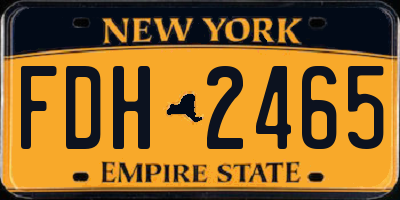 NY license plate FDH2465