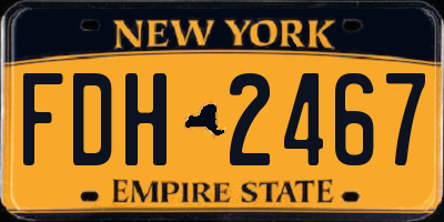 NY license plate FDH2467