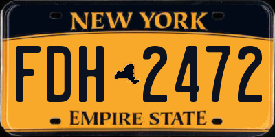 NY license plate FDH2472