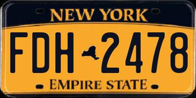 NY license plate FDH2478
