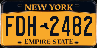 NY license plate FDH2482