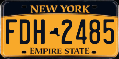 NY license plate FDH2485