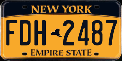 NY license plate FDH2487