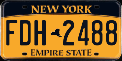 NY license plate FDH2488