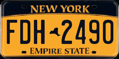 NY license plate FDH2490
