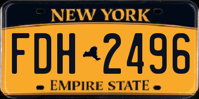 NY license plate FDH2496