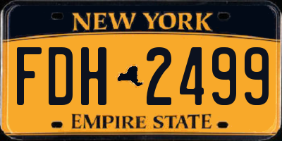 NY license plate FDH2499