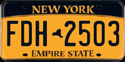 NY license plate FDH2503